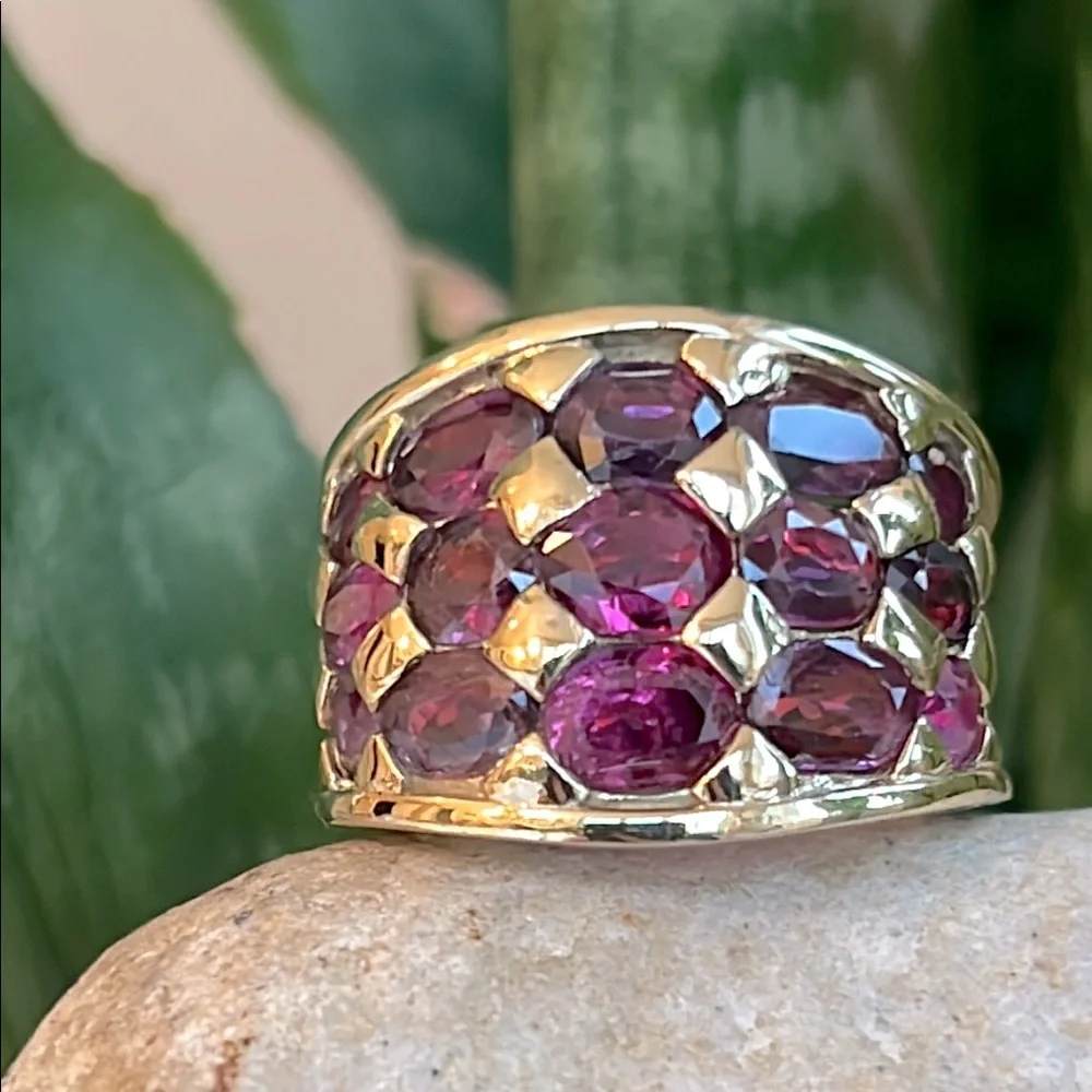 18k gold l Sapphire snd ruby band - Picture 6 of 11